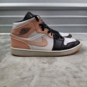 Nike Air Jordan Mid Black and Tan Athletic Shoes
